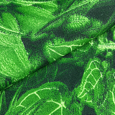 Tecido Jacquard Folhagem Verde Festiva 54