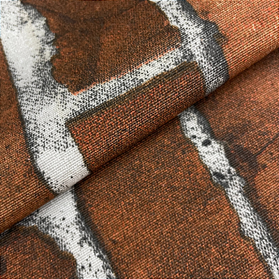 Tecido Jacquard Tijolo Vermelho Festiva 55