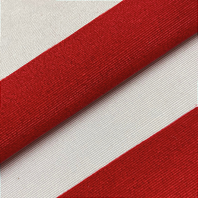 Tecido Jacquard Listrado Vermelho e Branco Festiva 62