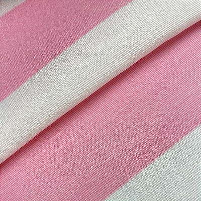 Tecido Jacquard Listrado Rosa Bebe e Branco Festiva 63