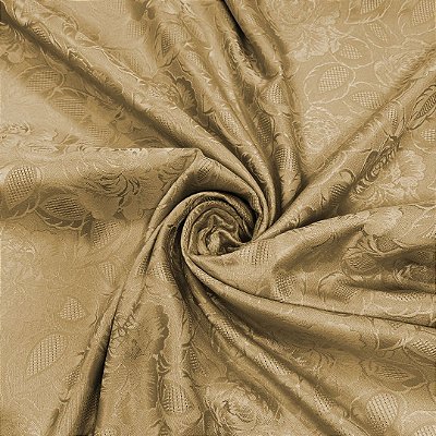 Tecido Jacquard Medalhão Córdoba Adamascado Ouro