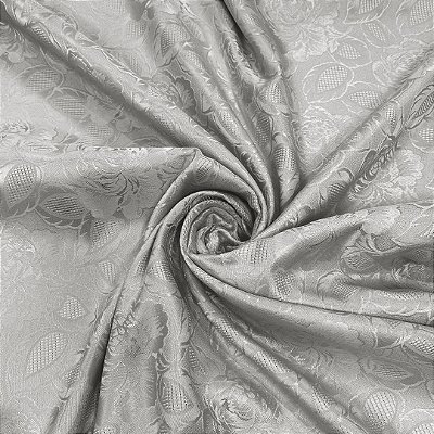 Tecido Jacquard Medalhão Córdoba Adamascado Prata