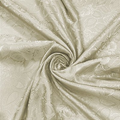 Tecido Jacquard Medalhão Córdoba Adamascado Perola