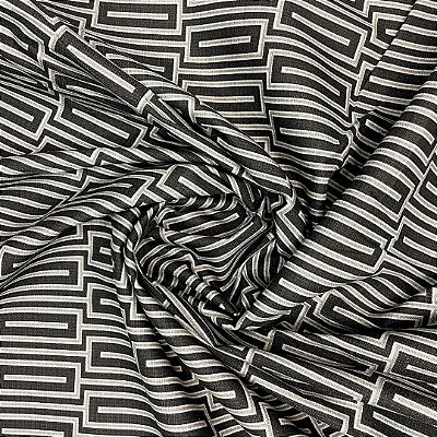Tecido Acquablock Karsten Interno Retangulos Preto e Branco - Essence 24