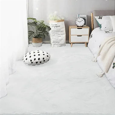Tapete Pele de Coelho Wabby Touch Branco 2,00x2,40 Metros