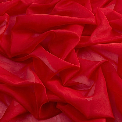 Tecido Voil Vermelho Cereja Liso
