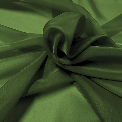Tecido Voil Verde Militar Liso