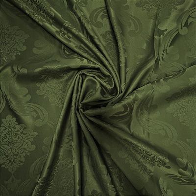 Tecido Jacquard Medalhão Adamascado London Musgo