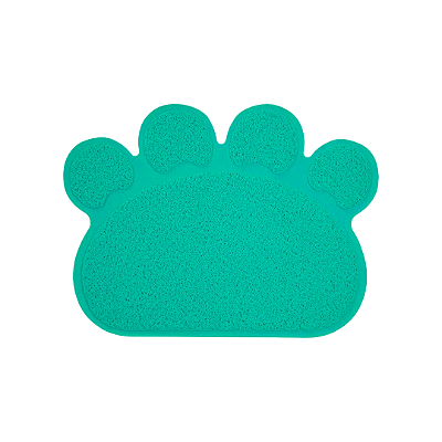 Tapete Pata para Pet Pvc Grande 45Cm X 60Cm Cães E Gatos - Turquesa