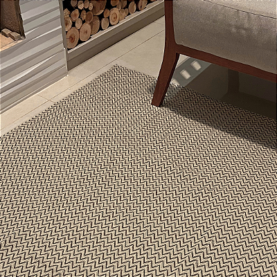 Tapete para Sala e Quarto 100% Algodão 1,00x1,50 - Chevron Marrom 04