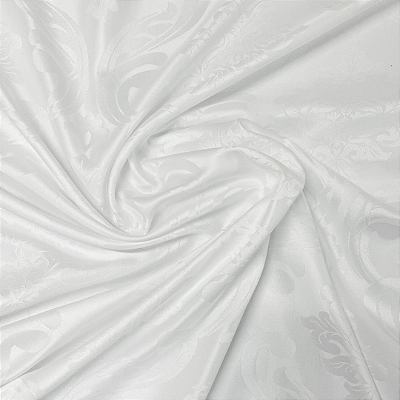 Tecido Jacquard Medalhão Adamascado London Branco