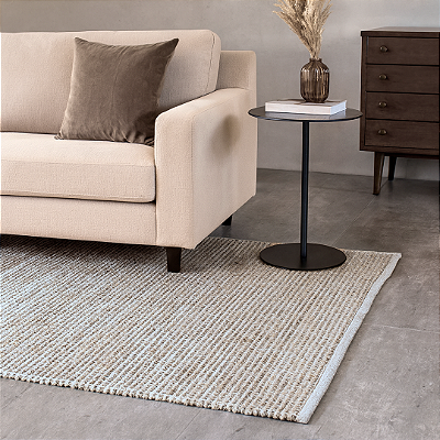 Tapete de Juta Fibra Natural Star Satay 1,40x2,00 Mts Prata