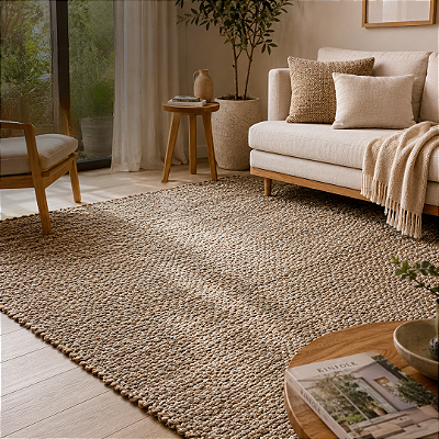 Tapete para Sala Dharma Natural 100% Juta 1,40X2,00
