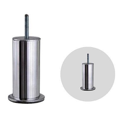 Pe para sofá de alumínio tubular com 10 cm de altura - AL67