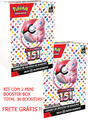 [ESTOQUE] KIT COM 2 - MINI BOOSTER BOX 151 C/18 BOOSTERS - POKEMON ESCARLATE E VIOLETA - FRETE GRÁTIS