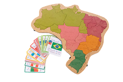Mapa do Brasil + Cards Bandeiras e Capitais