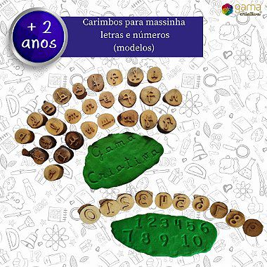 Carimbo para massinha - Números - Base MDF