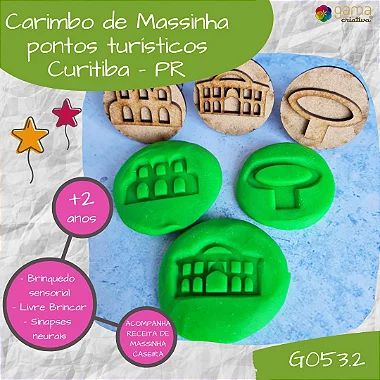 Carimbo para massinha - Pontos Turísticos Curitiba - Base Toquinho de Madeira