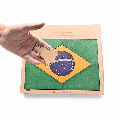 Quebra-cabeças Bandeira do Brasil + Chaveiro