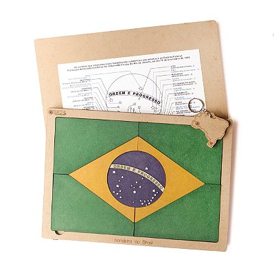 Quebra-cabeças Bandeira do Brasil + Chaveiro