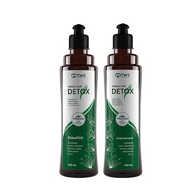 Kit Shampoo e Condicionador 400ml Detox Cabelo Oleoso 