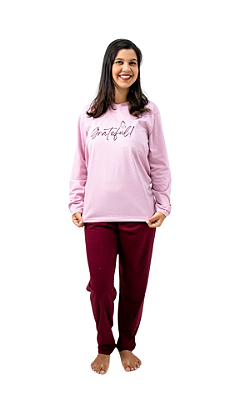 Ref. 10224 Pijama Feminino longo em malha