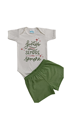 Ref. 4011 Pijama bebê curto - Sempre juntos
