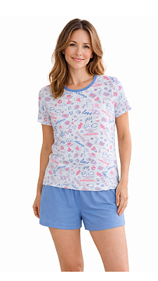 Ref. 6096 Pijama feminino curto com shorts