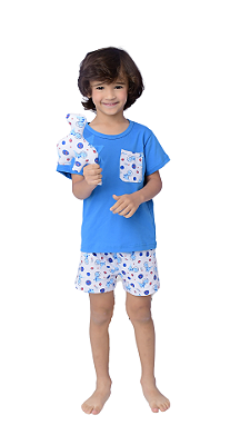 Ref. 1842 Pijama com Dino artesanal