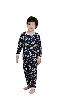 Ref. 10115 Pijama longo em malha estampada