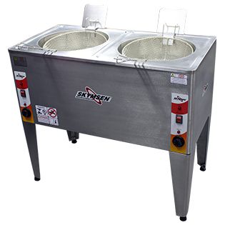 Fritadeira Industrial Elétrica Água e Óleo com 2 Cubas de 24 Litros em Inox Reativada FRP24D - Skymsen