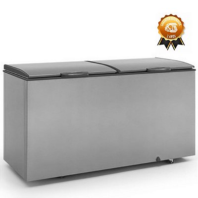 Freezer Conservador Horizontal tipo inox 2 tampas GHBS-510TI