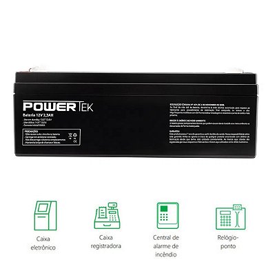 Bateria Selada Vrla 12v 2,3ah Powertek - Multilaser En007