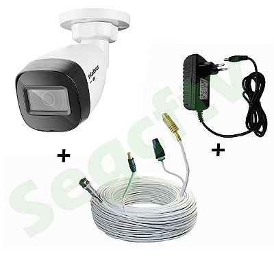Kit Câmera (ligue Direto Na Tv) Intelbras 1mp + Cabo e Fonte - 100 Metros