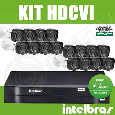 Kit Intelbras 16 Câmeras + DVR 16 Canais Multi HD