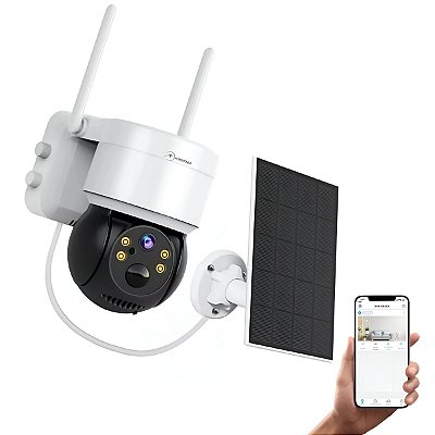 Câmera Solar Wifi Smart 360° FullColor 1080p - Energia Solar