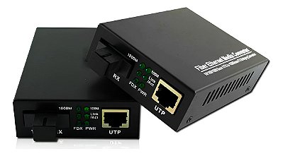 Par Conversor Mídia Fibra Óptica/rj45 A+b Gigabit 1000mbps