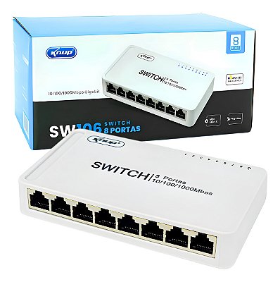 Switch 8 Portas Gigabit Rede 10/100/1000mbps Hub - Bivolt