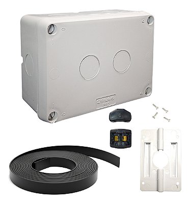 Caixa Proteção Média Externa + Cinta E Suporte P/ Poste Cftv Branco