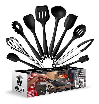 Utensílios Cozinha Silicone 10 Peças Original Shelbykitchens