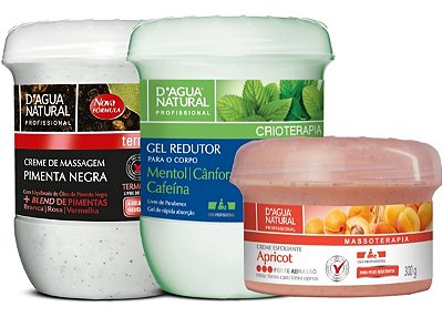 Creme Pimenta Negra + Gel Redutor + Esfoliante 300g