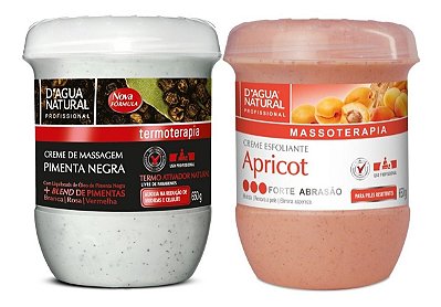 Creme Pimenta Negra + Esfoliante Forte 650g D'agua Natural