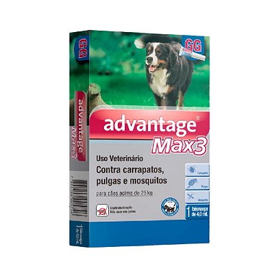 Antipulgas E Carrapatos Advantage Max3 Cães Acima de 25 kg
