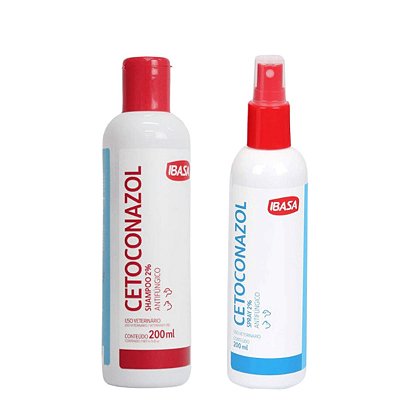 Cetoconazol Spray 200ml + shampoo 200ml IBASA pet 2% Anti