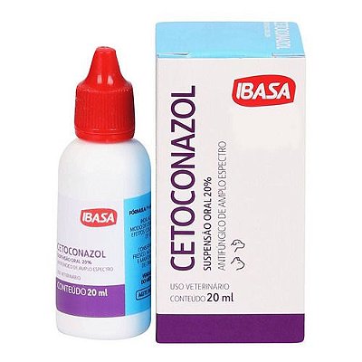 Cetoconazol Suspensão Oral 20% Ibasa 20ml Suplemento Pet