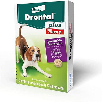 Drontal Plus Carne 10Kg 4Comp Vermicida Giardicida