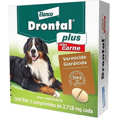 Vermífugo Drontal Plus Carne - Cães35kg - 2 Comp.