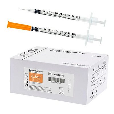 Seringa De Insulina 0,5ml C Agulha Fixa 0,25x6mm Botox 100un