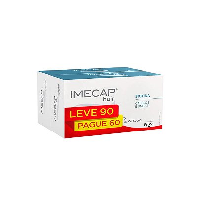 Kit Imecap Hair Biotina Cabelos E Unhas 90 Cápsulas