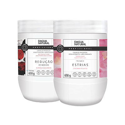 Creme De Pimenta Negra 650g + Creme Rosa Mosqueta Com Argila 650g D'agua Natural